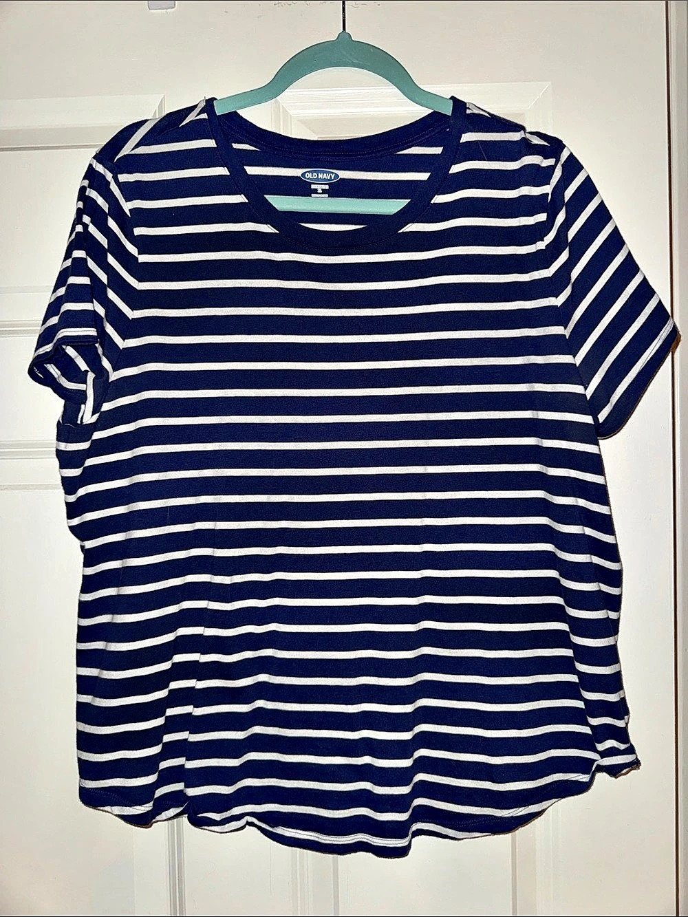 Old Navy Everywear Striped Tee Short Sleeve Top Navy & White